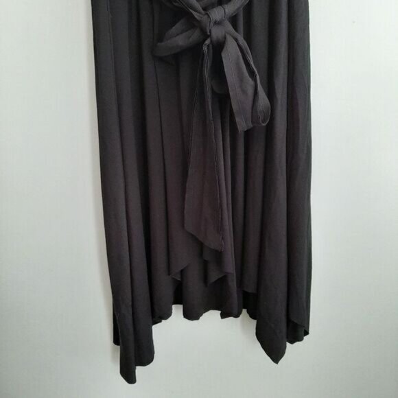 BCBG Max Azria Pleated Defined Waist Knee Length Midi Dress Black Sz XS - Picture 12 of 15